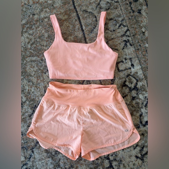 GAP Other - GapFit Peach Sports Bra M & Athletic Shorts XS | Workout Set Activewear